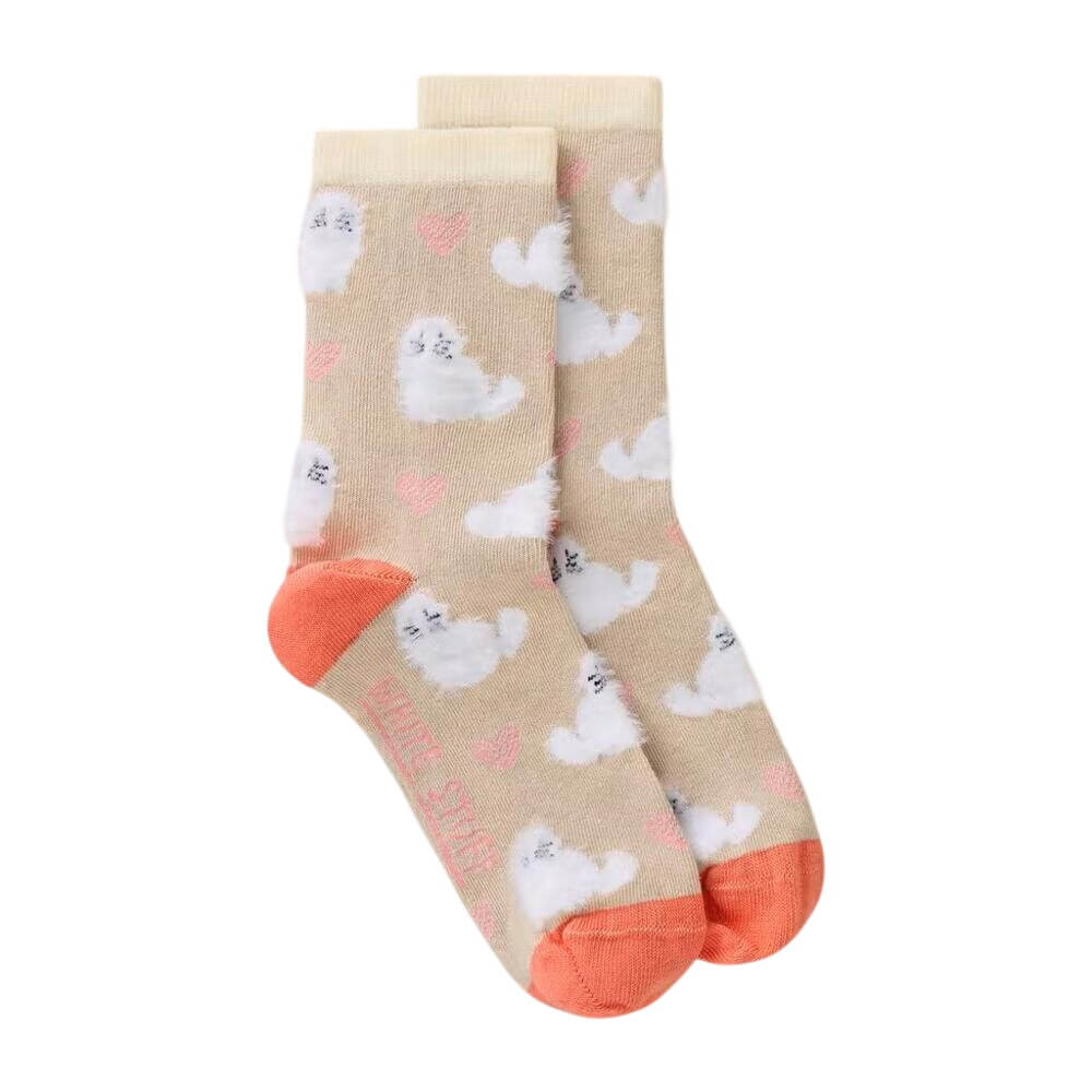White Stuff Fluffy Cat Ankle Sock